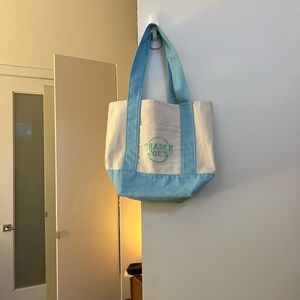 Trader Joe’s Mine Blue and Cream Tote Bag